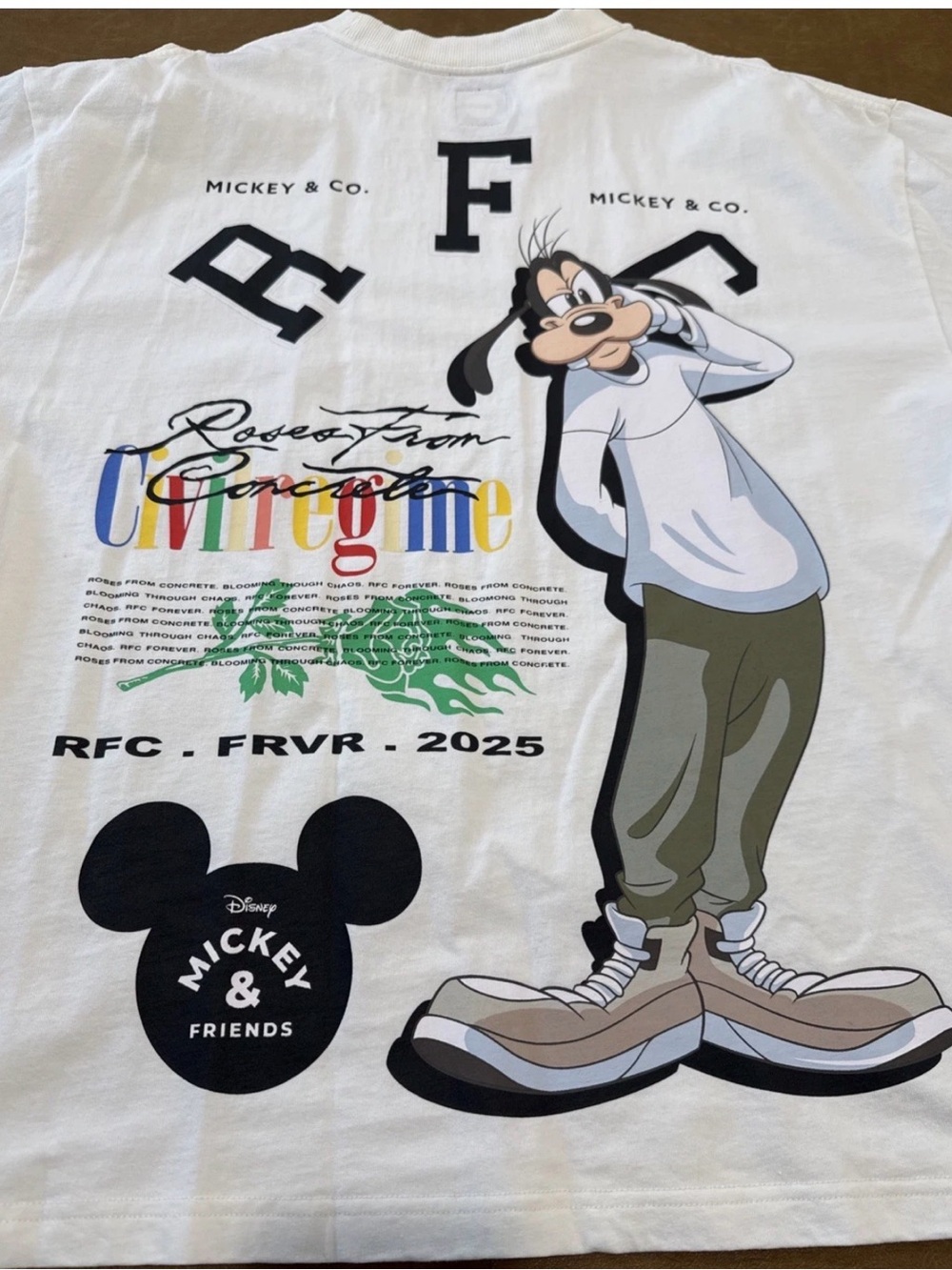 Civil Regime x Disney Mickey & Friends Men's L Graphic Tee Goofy White EUC